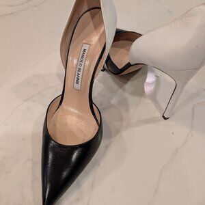 Manolo Blahnik 40.5 blk/white